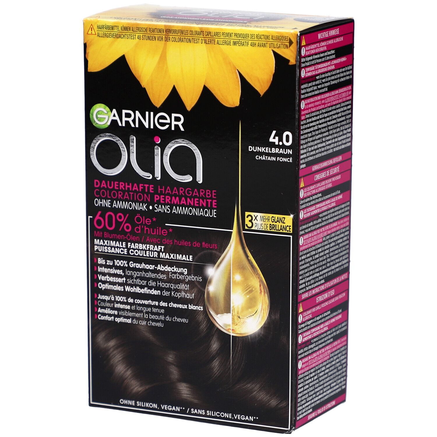 Garnier Olia Permanente Haarfarbe 4.0 Dunkelbraun