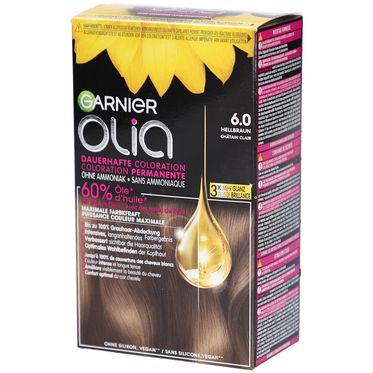 Garnier Olia Permanente Haarfarbe 6.0 Hellbraun