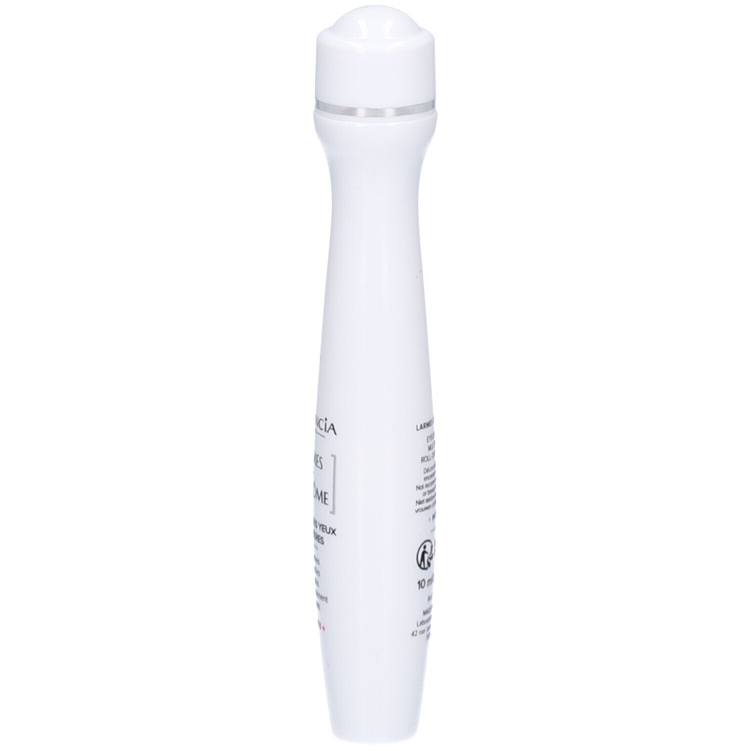 Weißer Roll-on-Augenkonturenstift. Aufschrift: GARANCIA, LARMES de FANTÔME, 10 ml, MADE IN FRANCE.
