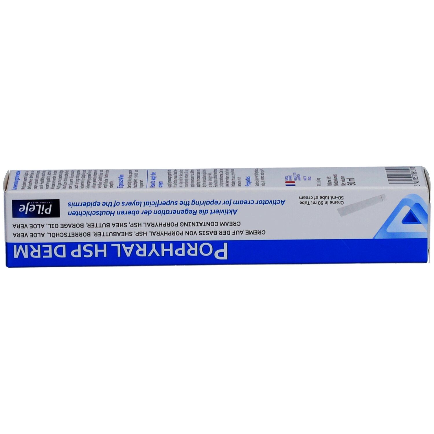 Schachtel Porphyral HSP Derm. Text mit Produktinformationen und Logo.