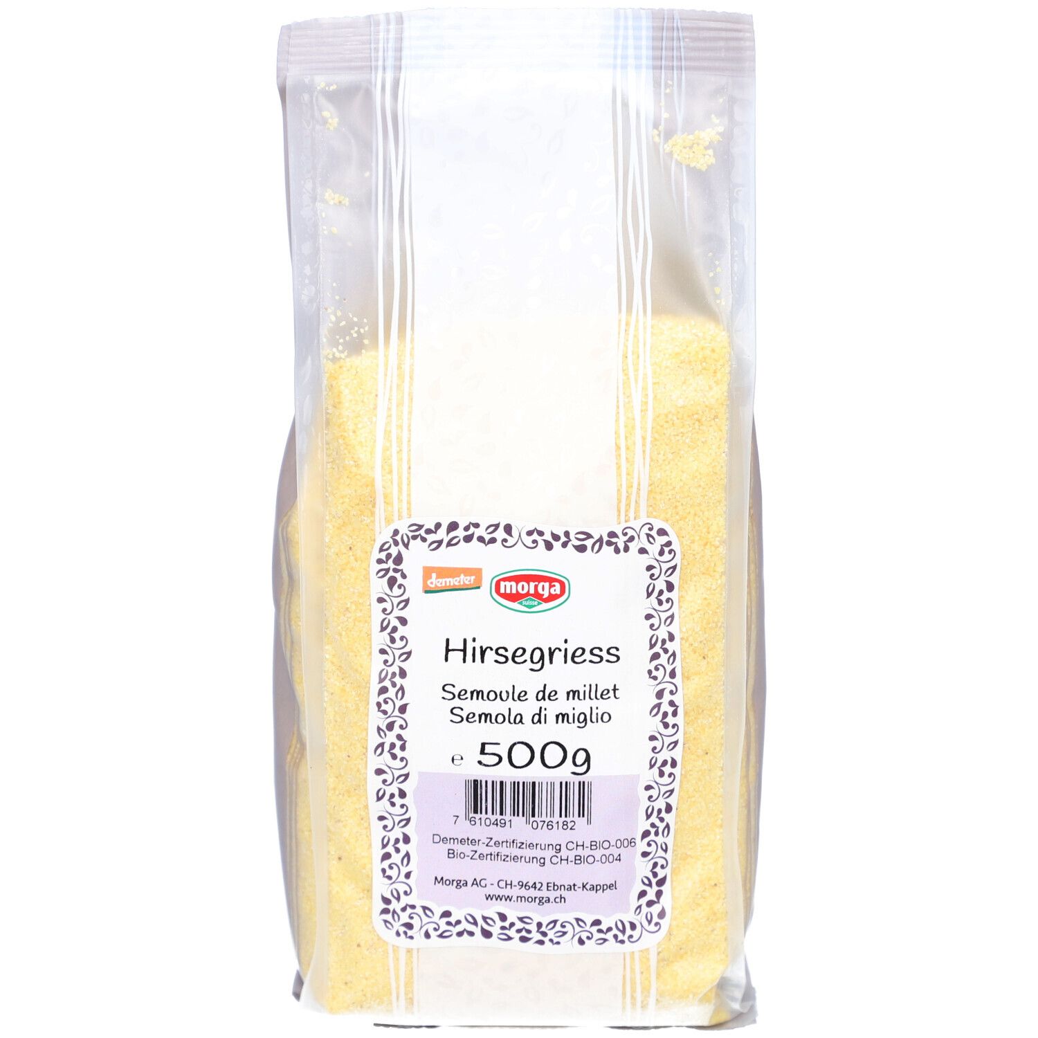 Morga Hirsegriess Bio Demeter Btl 500 g Futter
