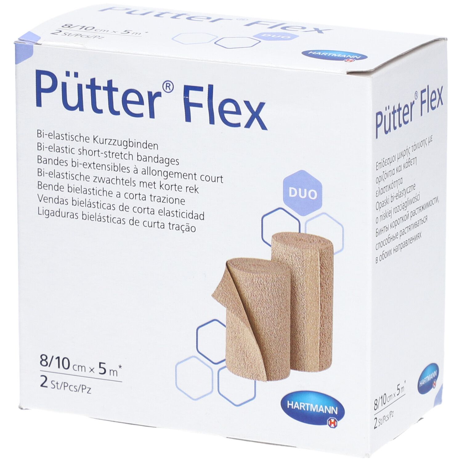Hartmann Pütter®Flex Bande de compression duo 8 + 10 cm x 5 m