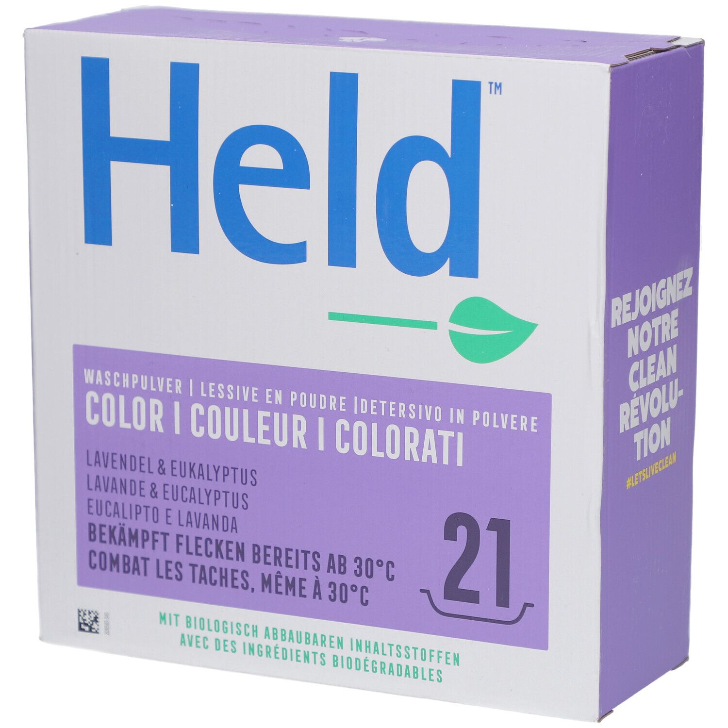 HELD Waschpulver Farbe Lavendel & Eukalyptus, 21 Waschladungen.