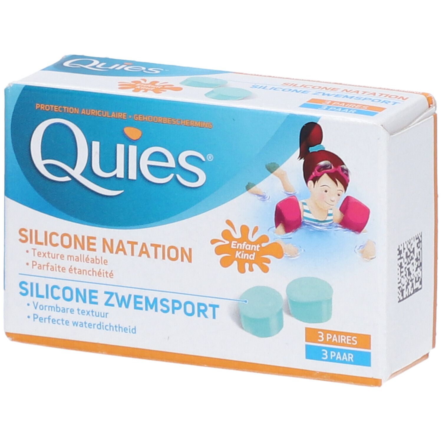 Quies Protection extra-auriculaire en silicone pour la natation - enfant
