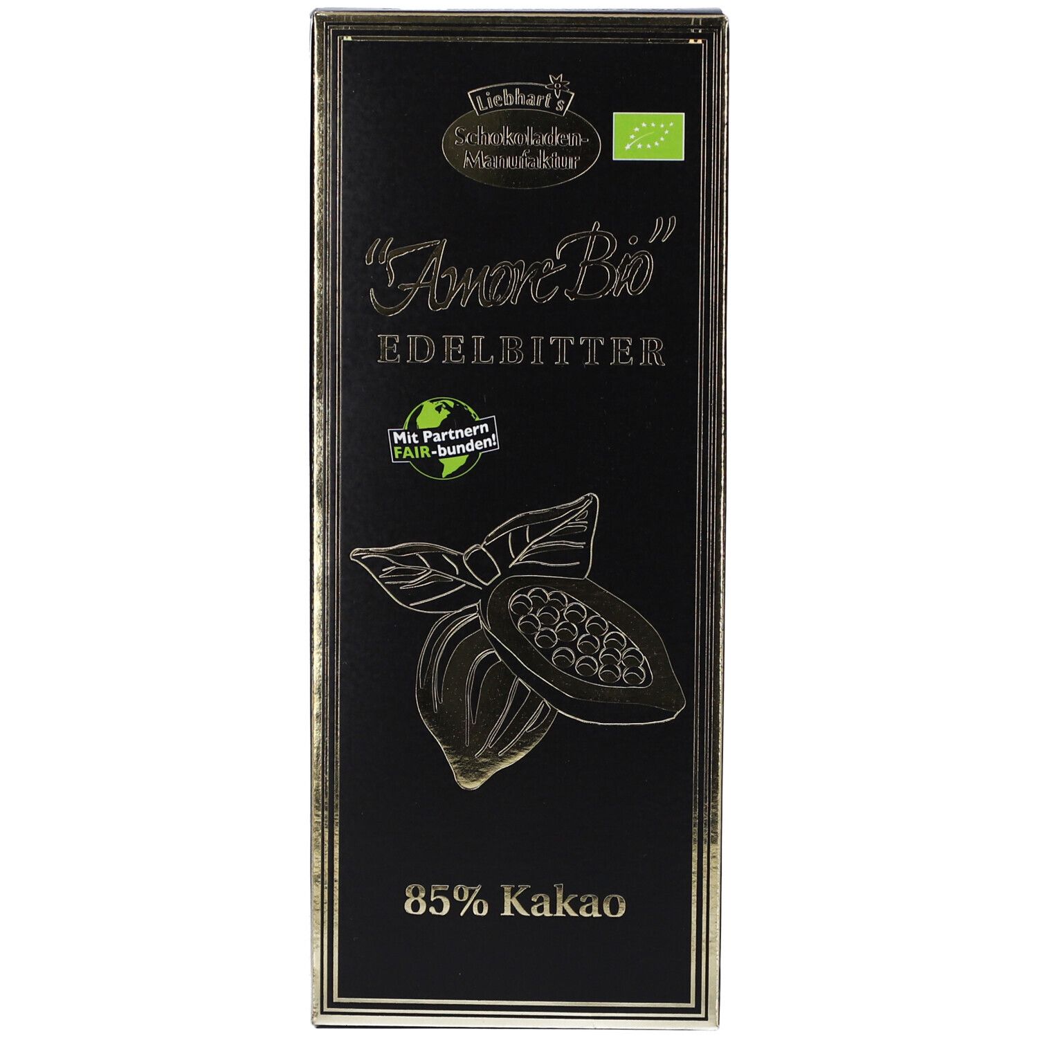 Liebhart Schoko Edelbitt Kakao 85% Bio 100 g Schokolade