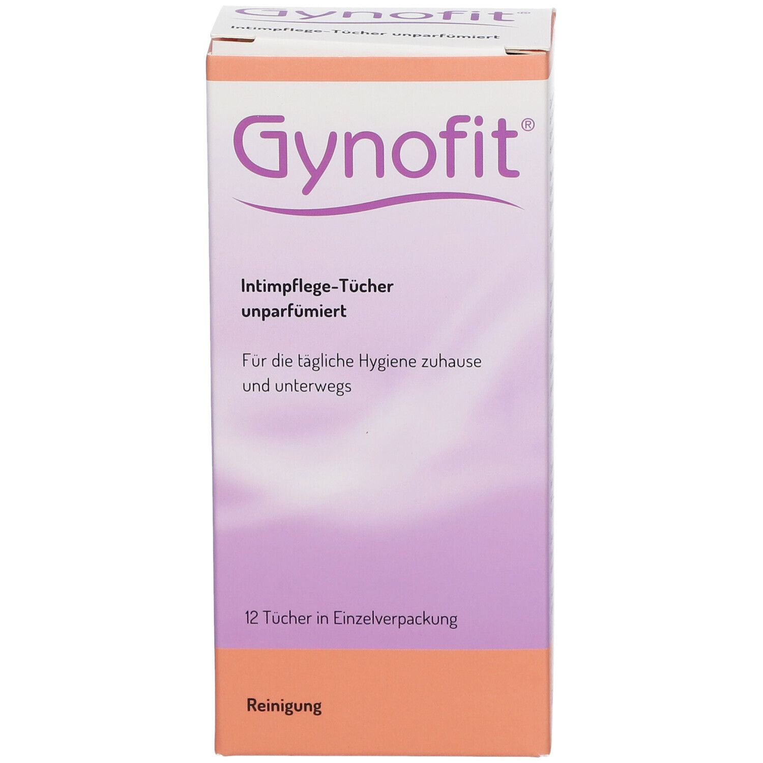 Gynofit®-Box mit Reinigungstüchern. 12 Tücher in Einzelverpackung. Unparfümiert. Für tägliche Intimpflege.