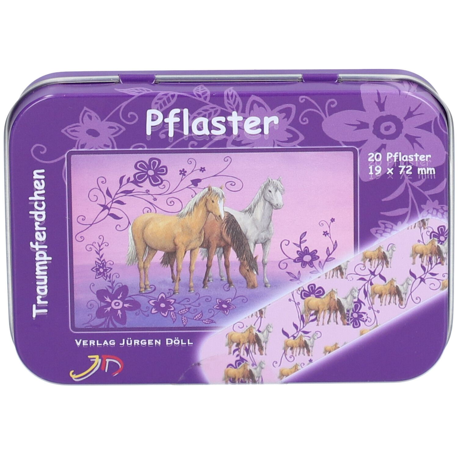Jürgen Doll Pansement Enfant - Boîte métal Cheval de Rêve - 19 x 72 mm