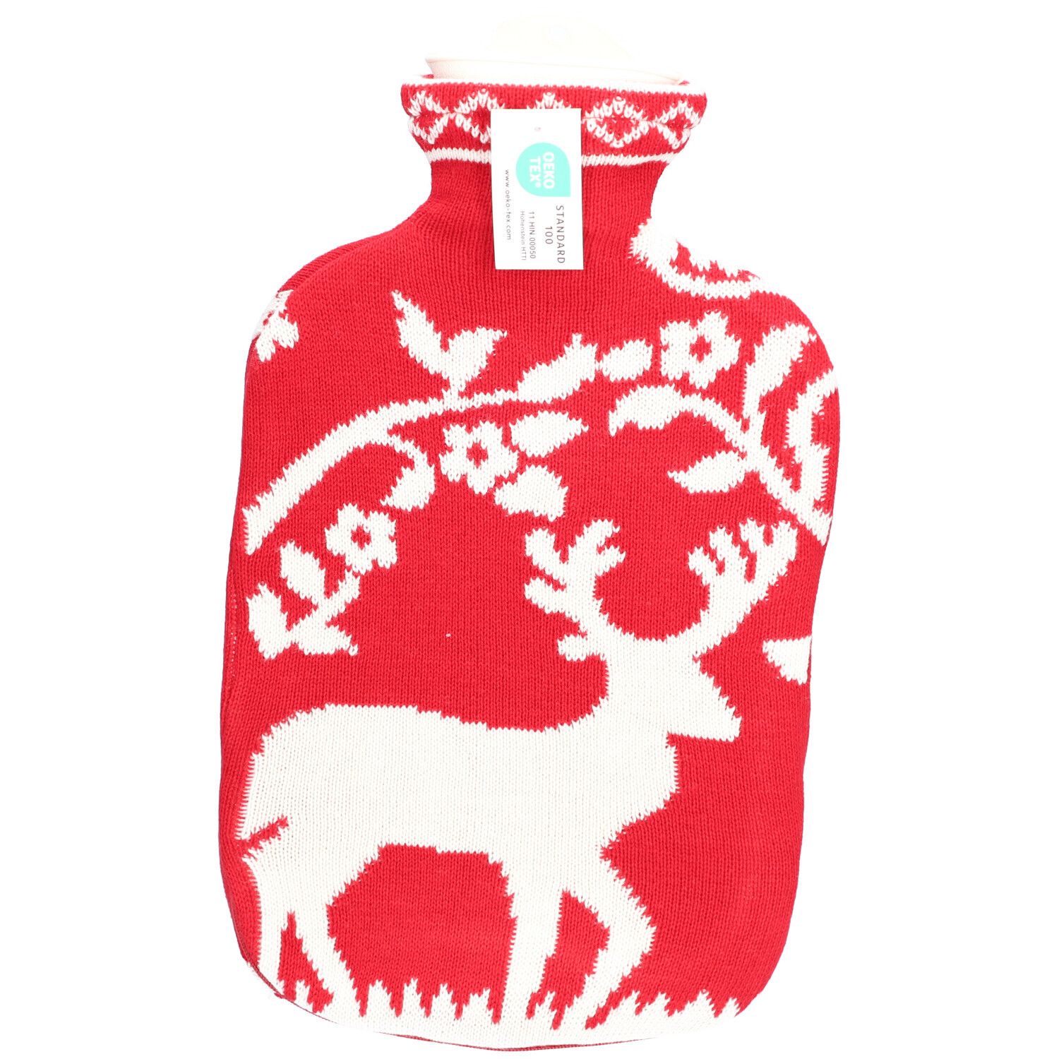 Sänger Bouillotte 2L housse tricotée rouge cerf