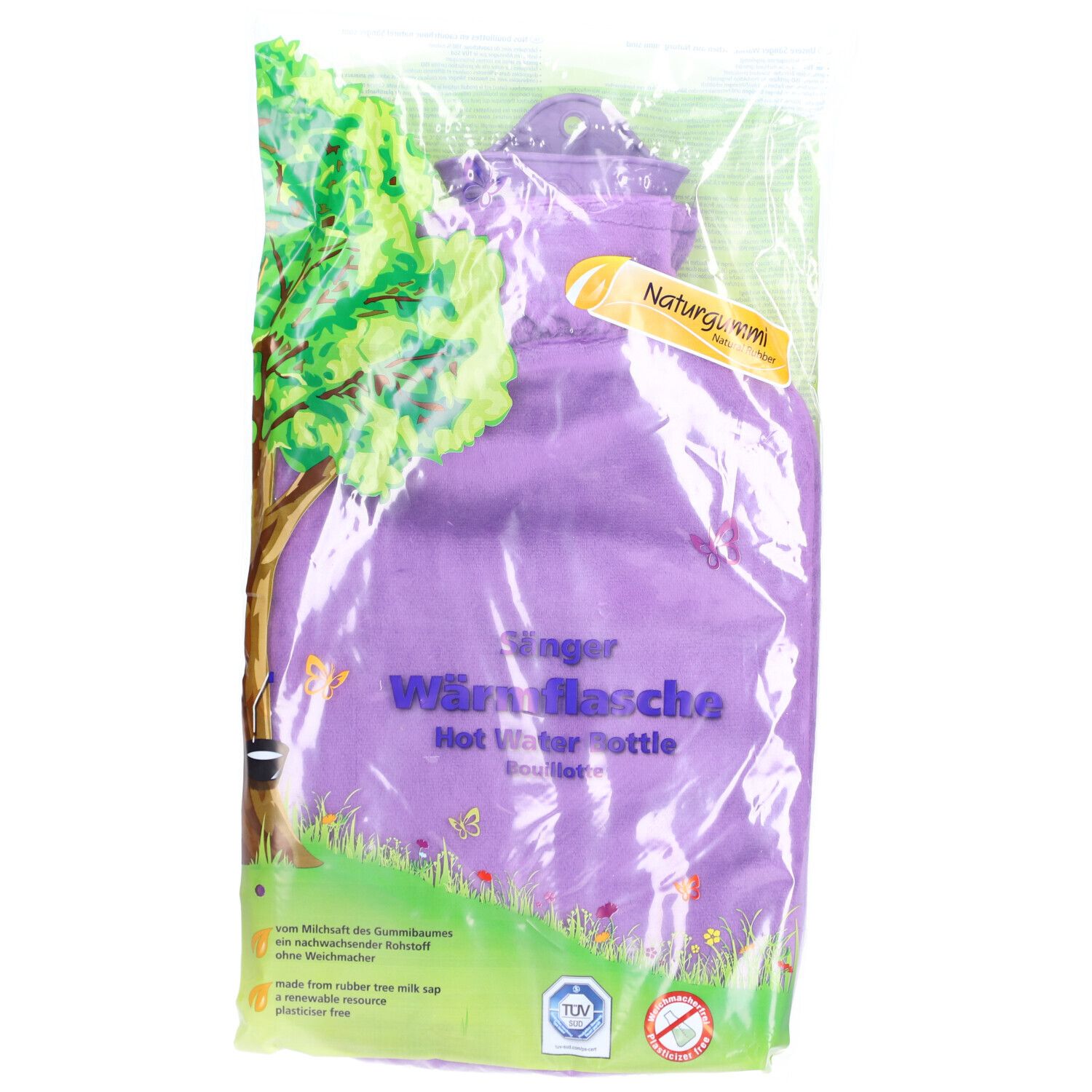 Sänger Bouillotte 2L housse peluche lila