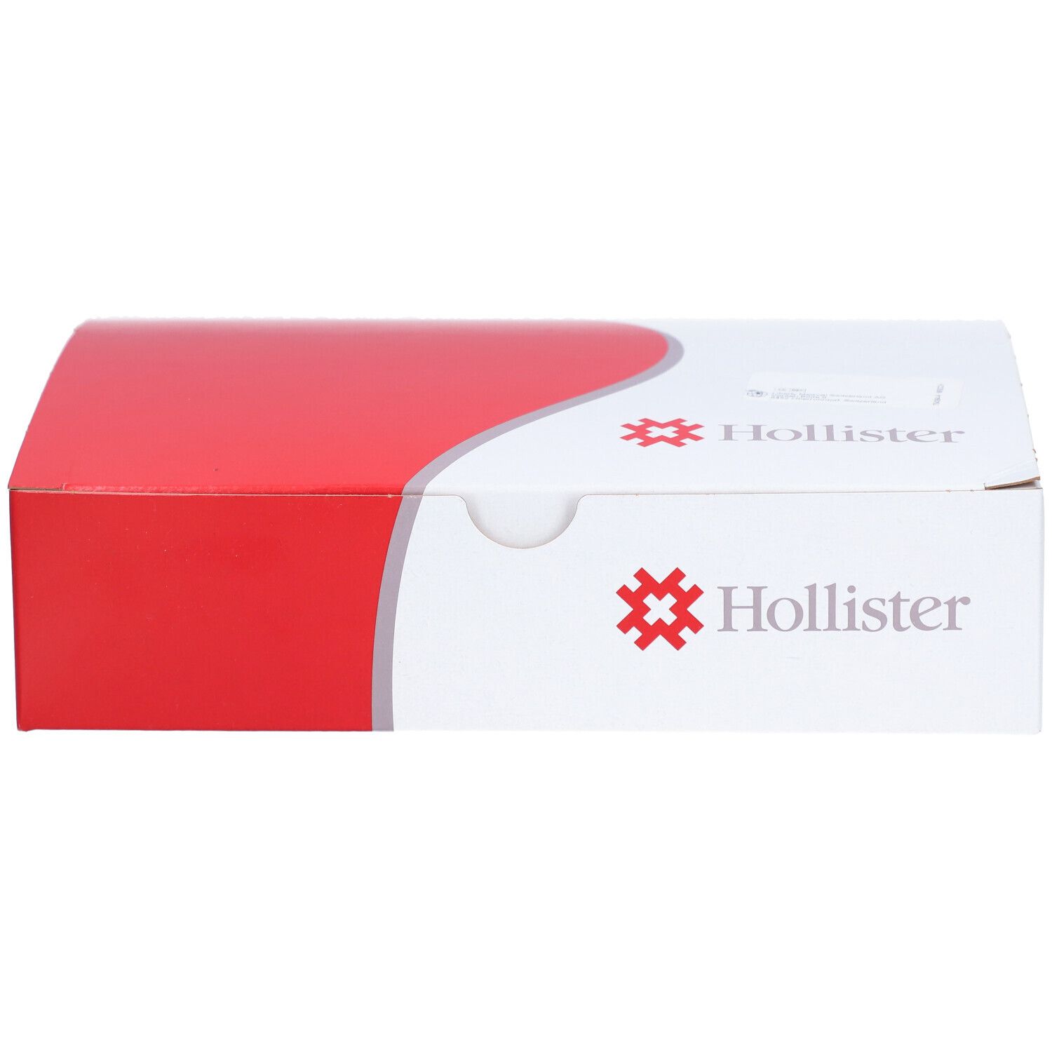 Weiß-rote Verpackung. Hollister-Logo. Verpackung von oben.