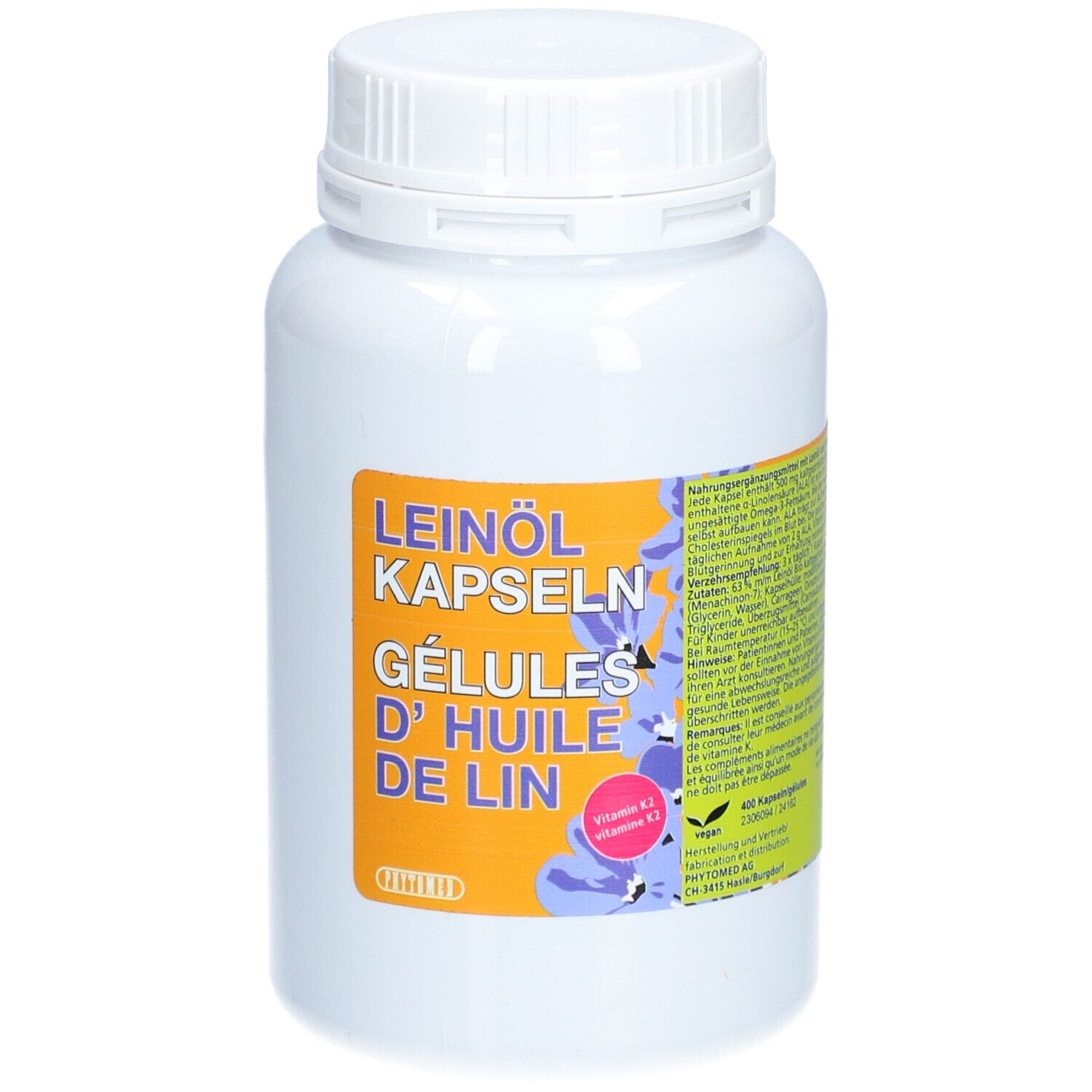 Phytomed Huile de lin Bio 500 mg + Vitamine K2