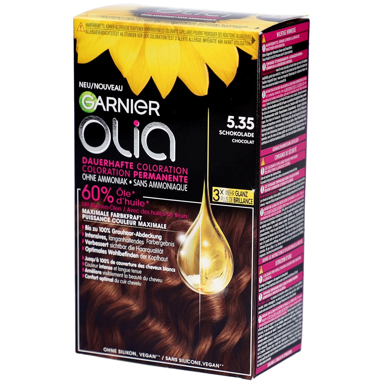 Garnier Olia Permanente Haarfarbe 5.35 Schokoladenbraun