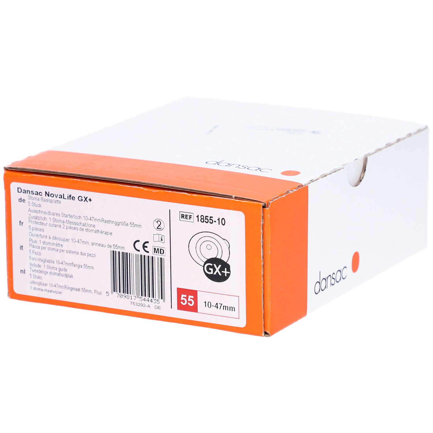 Dansac NL2 Basisplatte GX+ 10-47mm RR 55 5 Stk