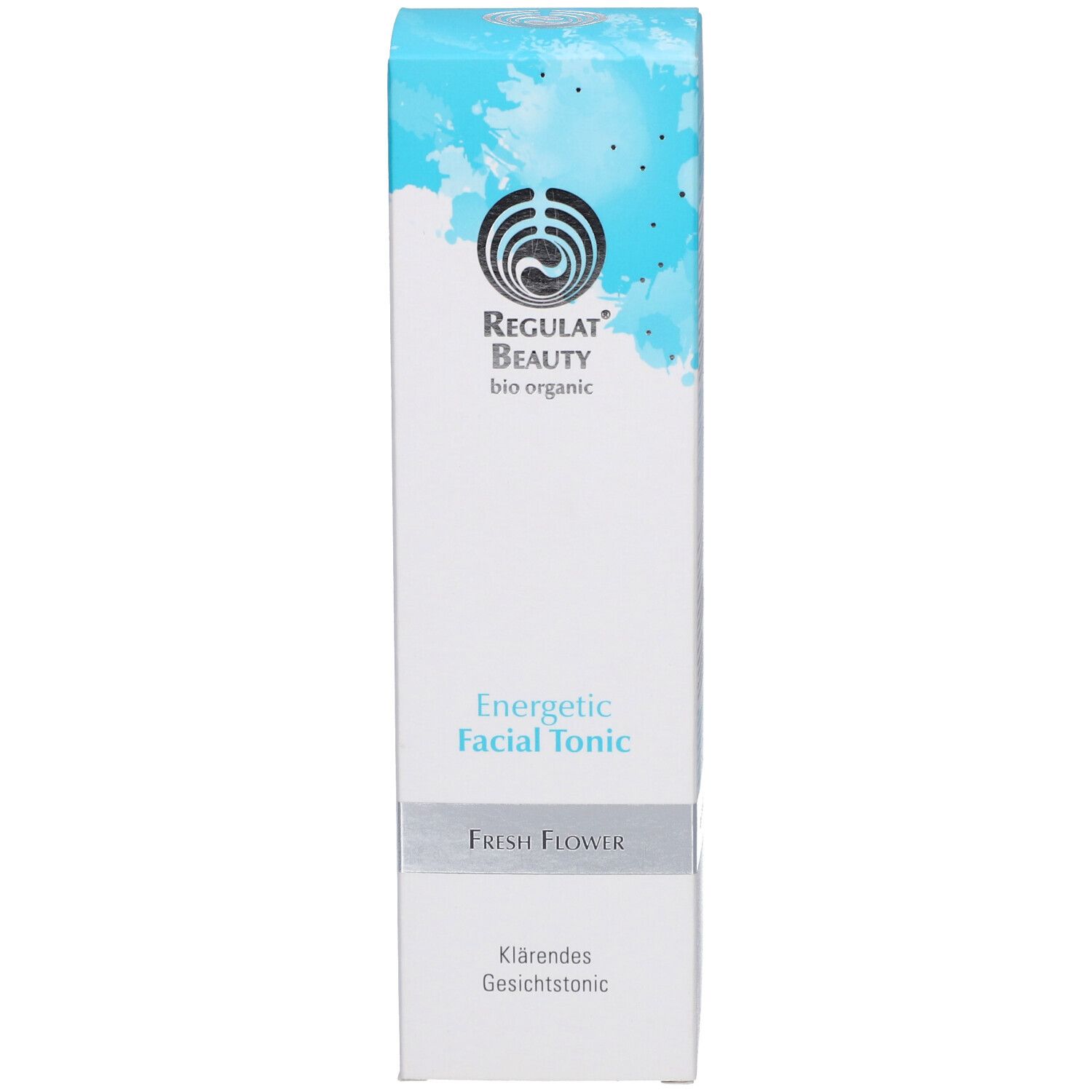 Boîte. Inscription: Regulat Beauty, Energetic Facial Tonic, Fresh Flower.
