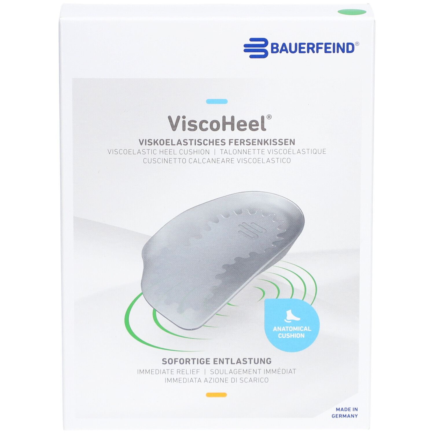 ViscoHeel Fersenkissen Gr. 4 in Verpackung. Marke Bauerfeind. Anatomisches Fersenkissen. Sofortige Entlastung.