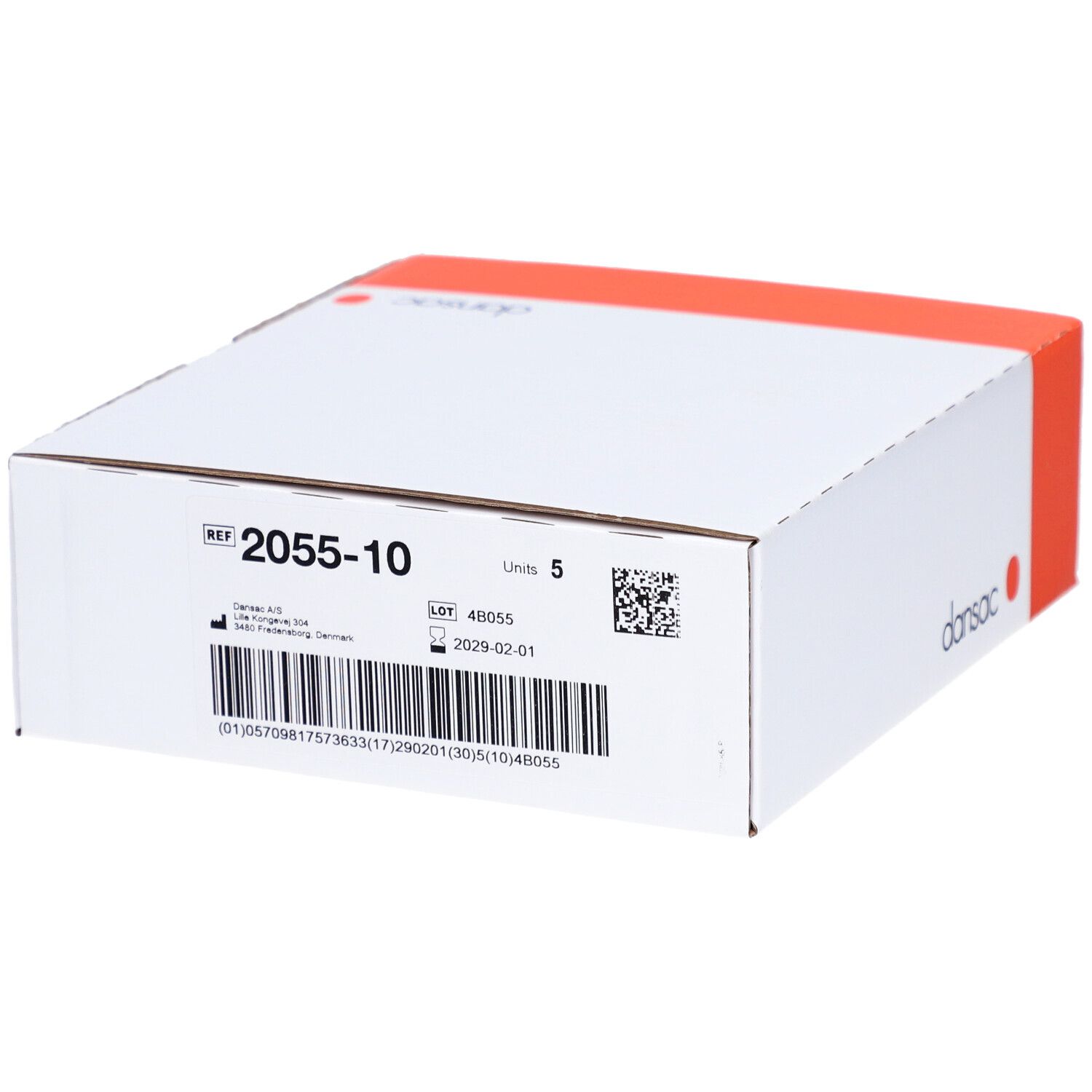 Verpackung für Dansac NovaLife GX+ Stoma-Basisplatte, 5 Stück, Größe 55 (10-42mm).
