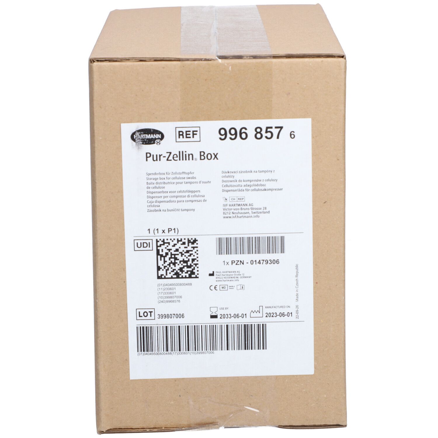 Hartmann Pur-Zellin® Box Boîte de rangement pour des tampons d'ouate de cellulose