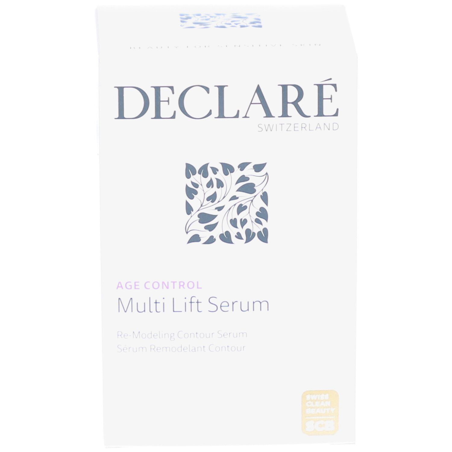 Verpackung von Declaré Age Control Multi Lift Serum. Text und Logo auf weißem Hintergrund.