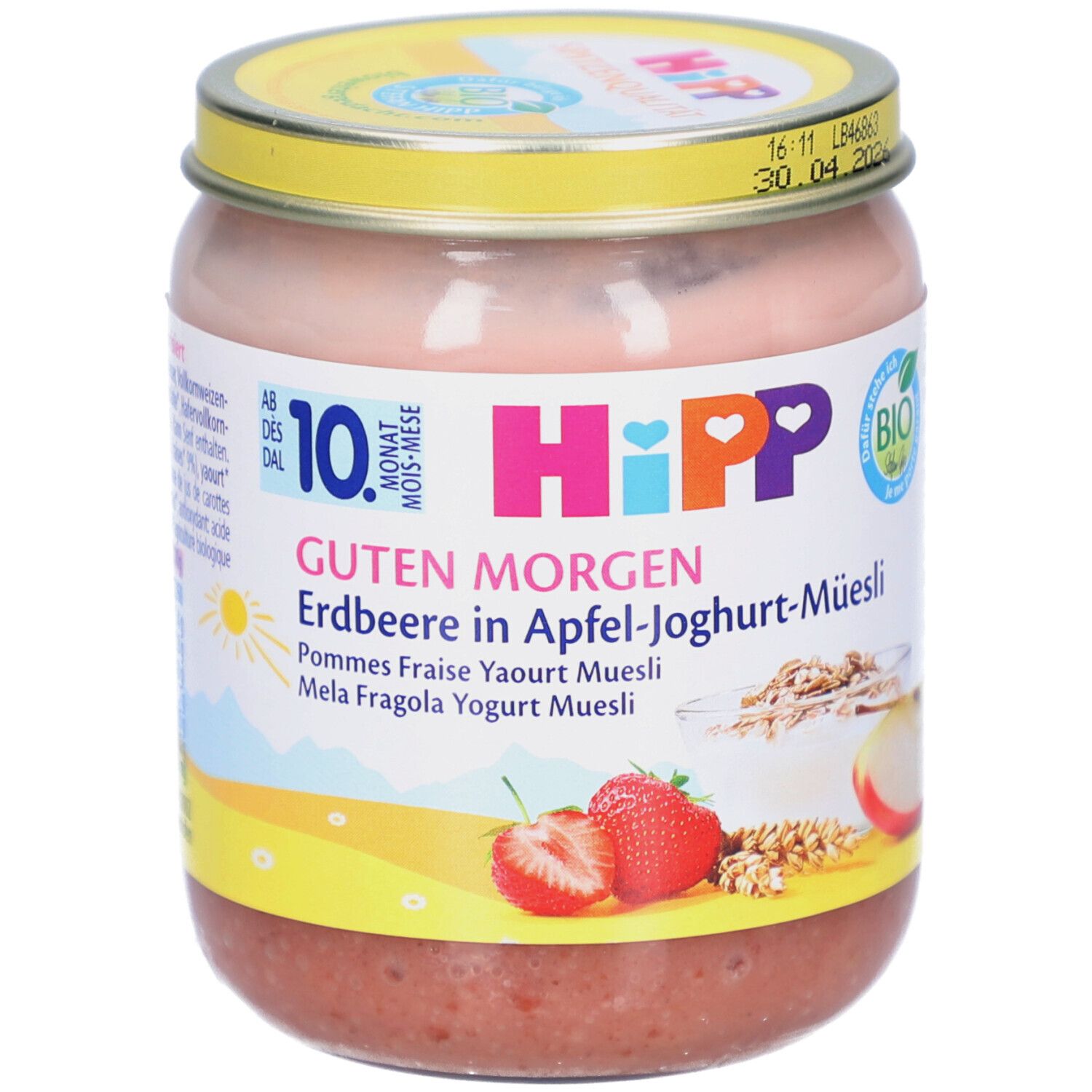 HiPP Guten Morgen Bio Erdbeere in Apfel-Joghurt-Müsli ab dem 10. Monat