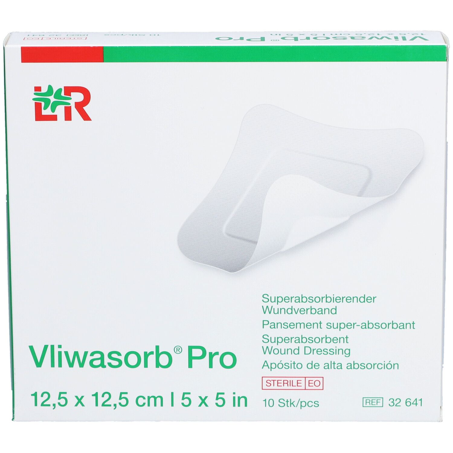 Boîte Vliwasorb® Pro. 12,5 x 12,5 cm. 10 pièces. Stérile.