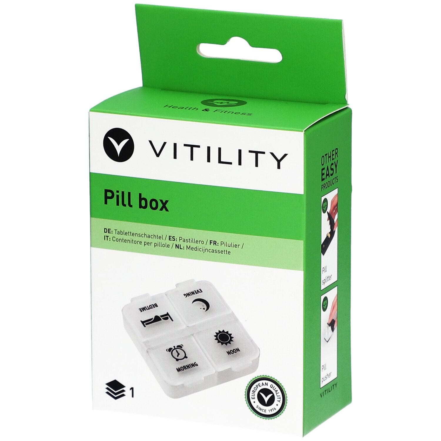 Vitility Pilulier journalier - 4 compartiments
