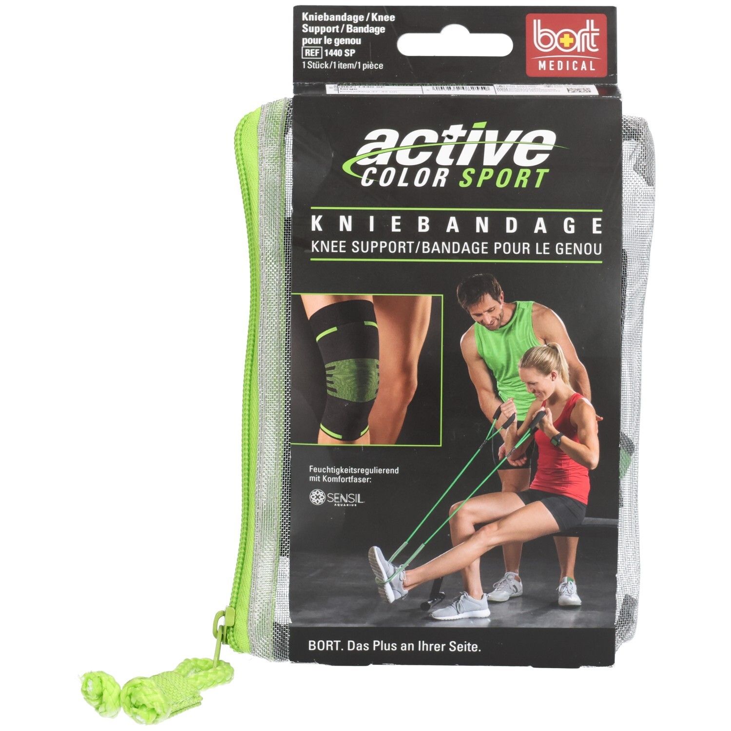 Bort ActiveColor Sport Kniebandage Größe L schwarz/grün