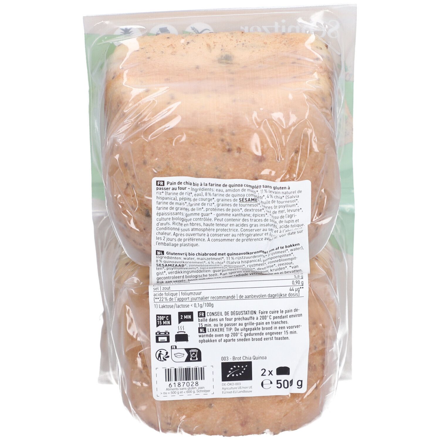 Schnitzer Bio Chia Quinoa Brot 500 g