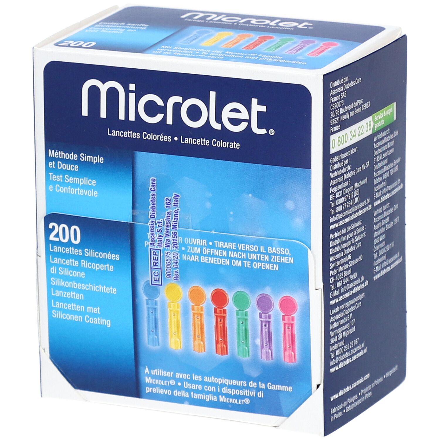 Bayer Microlet Lancettes stériles colorés