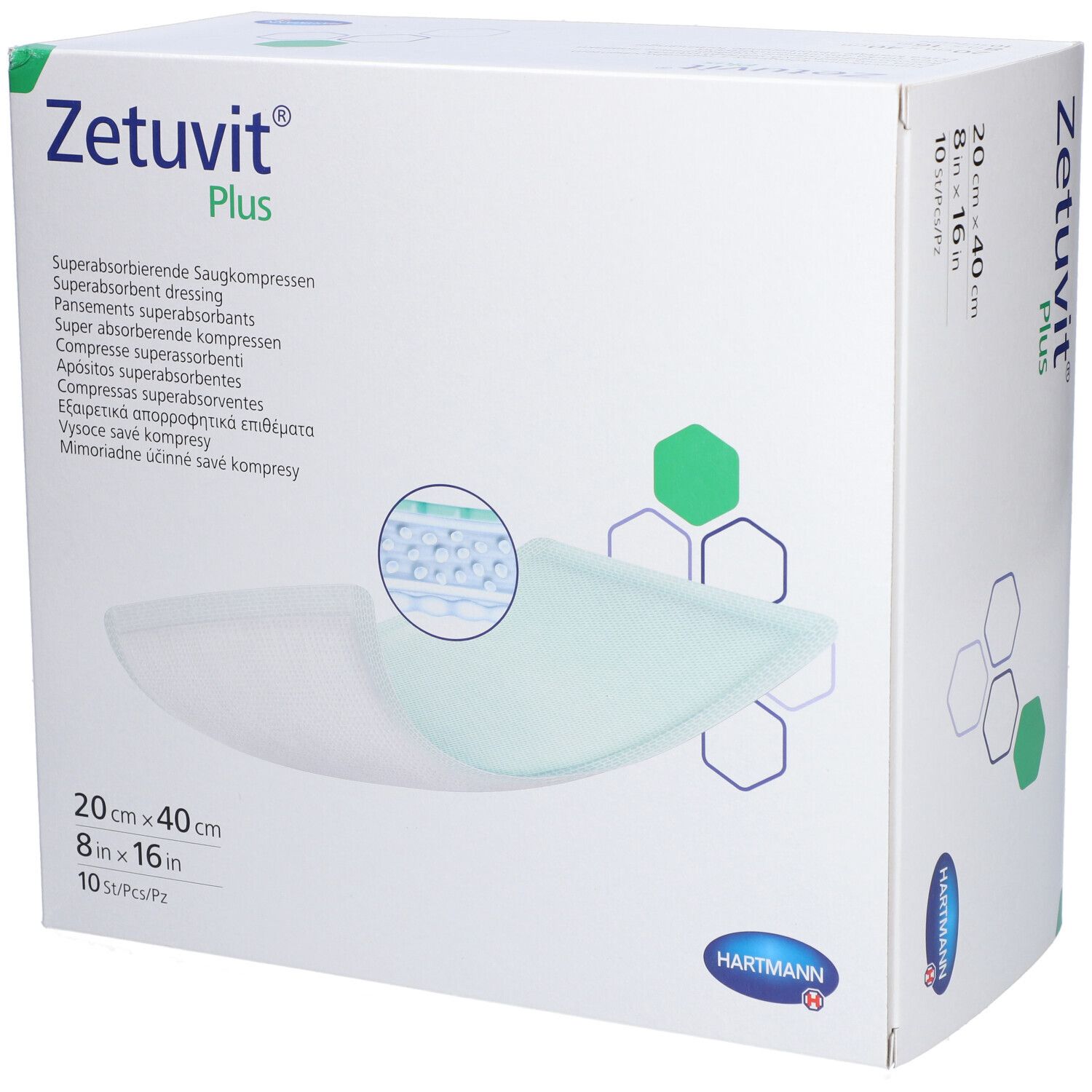 Hartmann Zetuvit® Plus Compresses absorbantes 20 x 40 cm