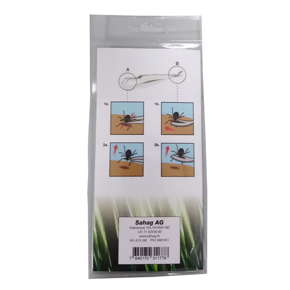 Rückseite der Verpackung mit Illustrationen zur Anwendung. Text mit Firmenlogo und Kontaktinformationen.