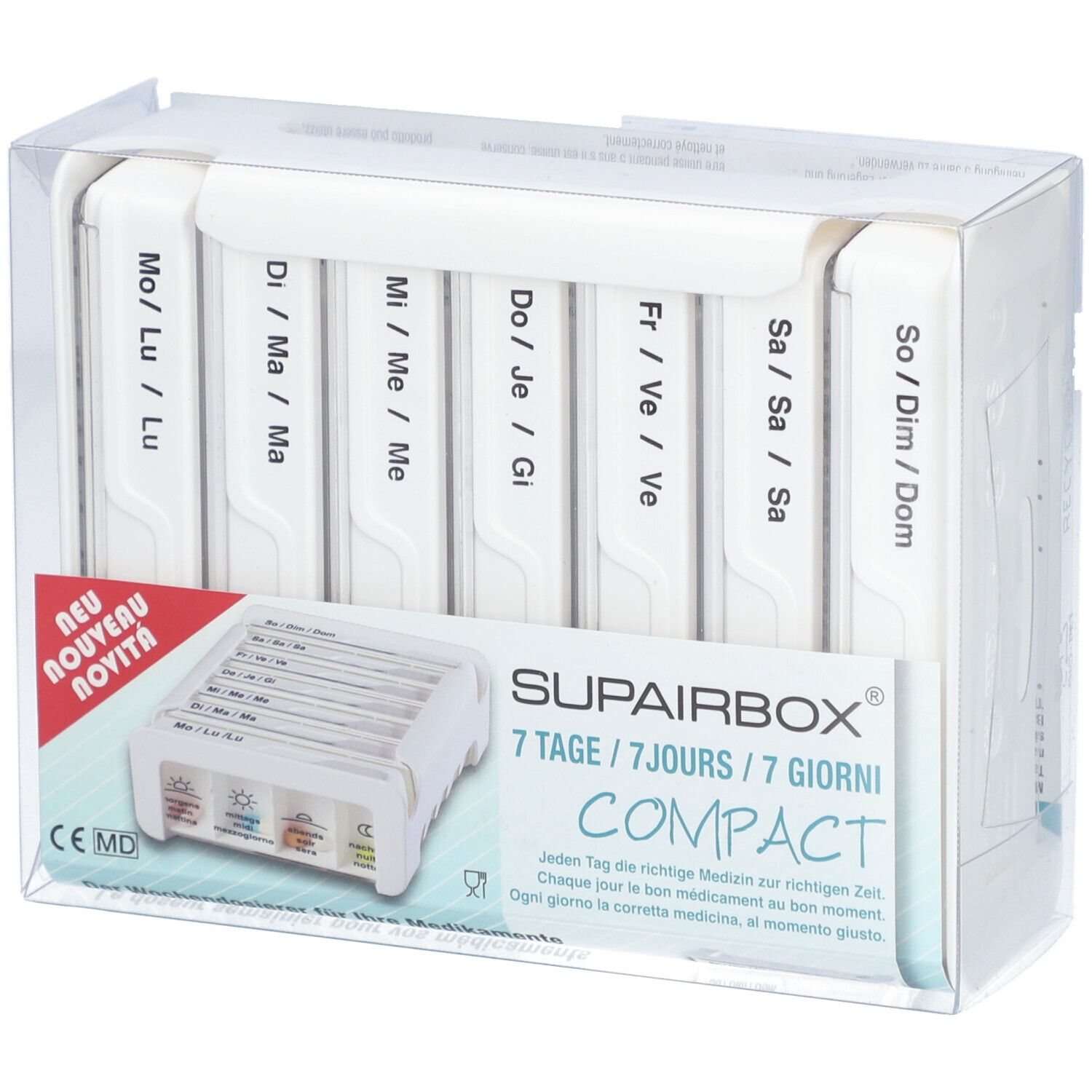 Anabox Supairbox® Pilulier Semainier 7 x 4 compartiments D/F/I