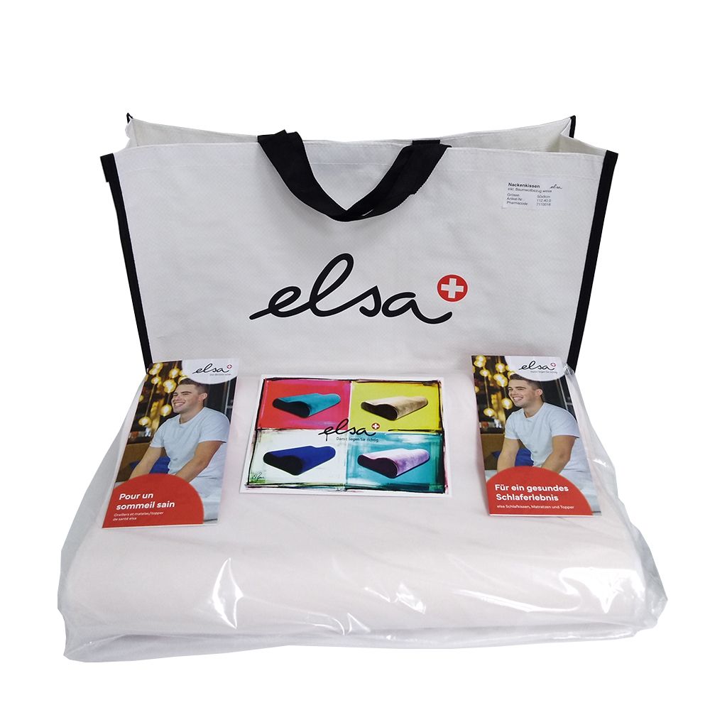 Elsa Coussin pour la nuque 50 x 9 cm Taie en coton Blanc