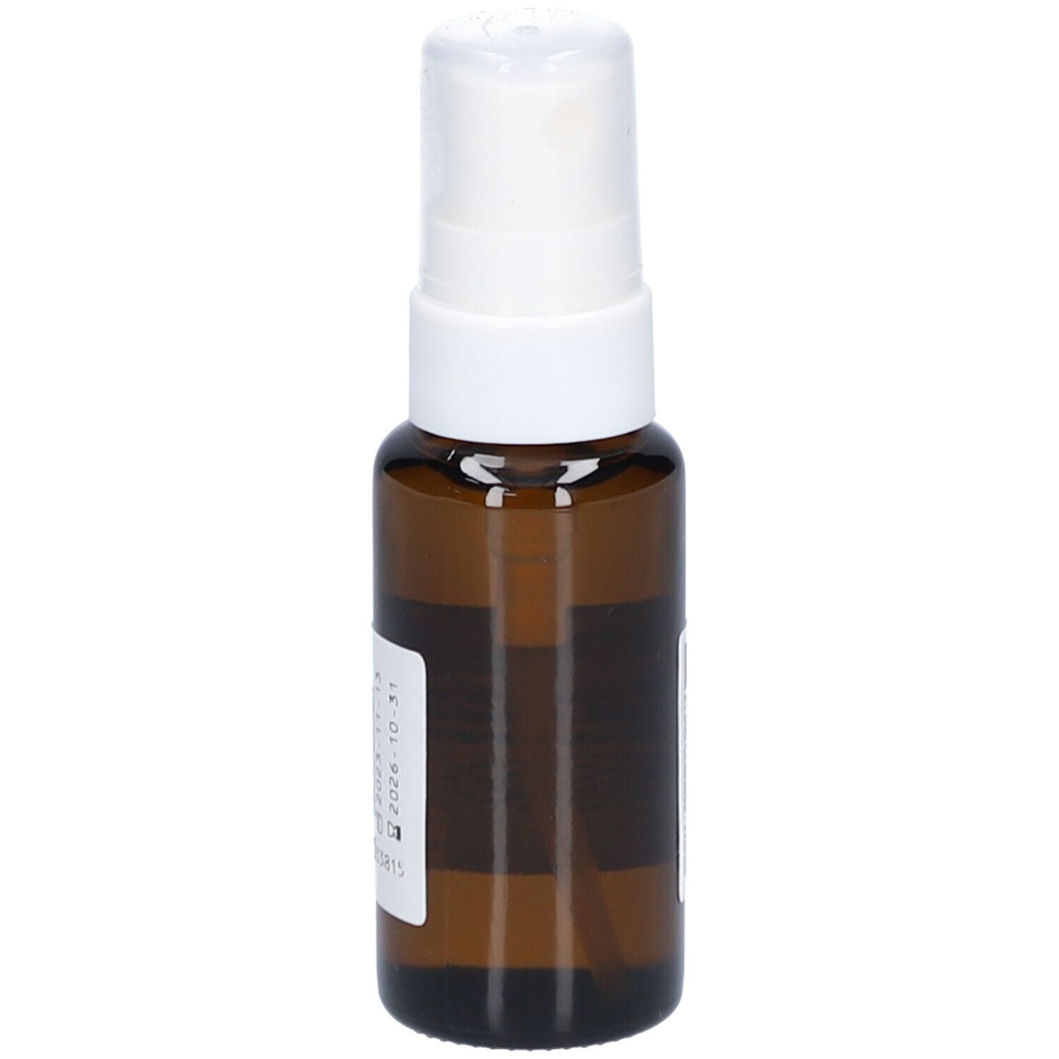 Braune Sprühflasche mit weißem Sprühkopf. Beschriftung: Sanyrene, 20 ml, externe Anwendung. Logo Urgo Medical.
