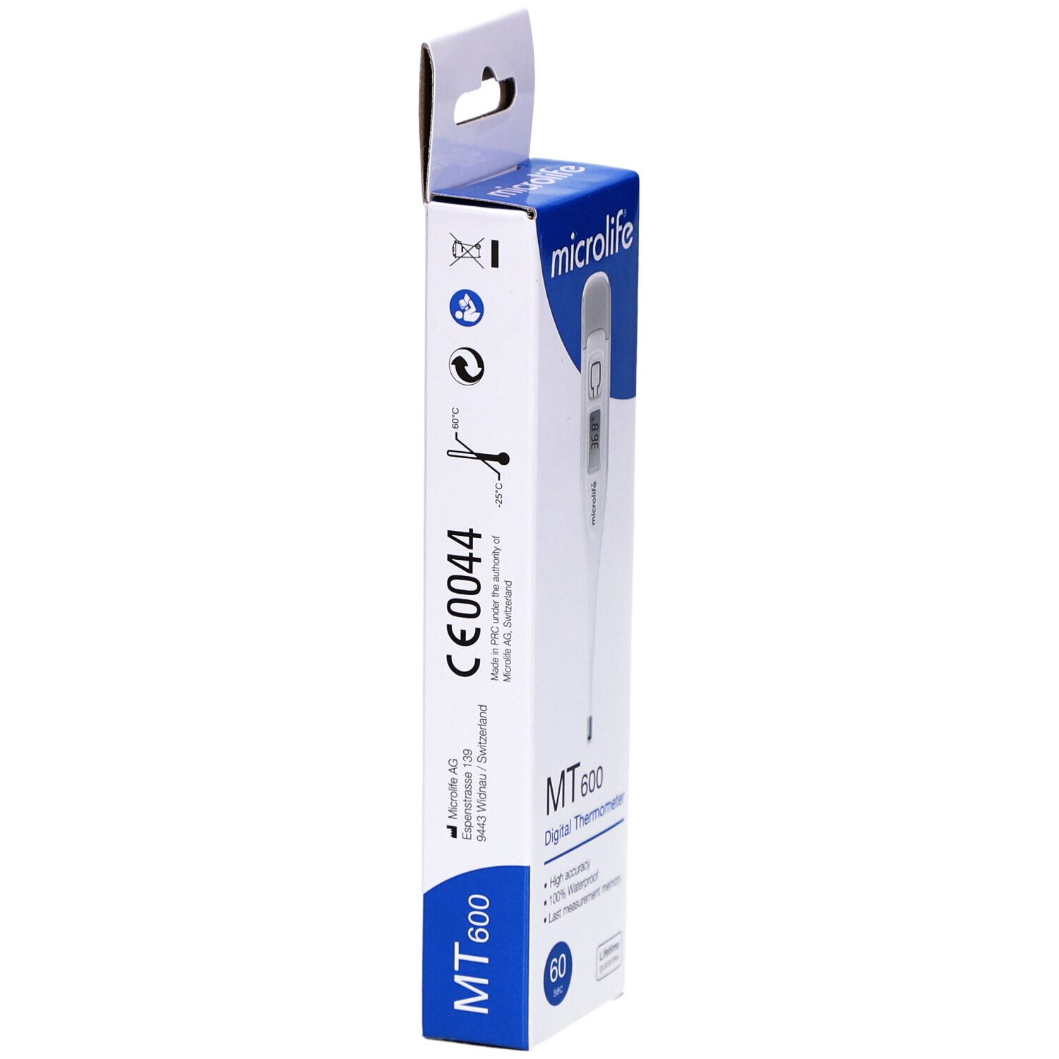 Microlife MT 600 Digitalthermometer, klinisch getest, 100% waterdicht.