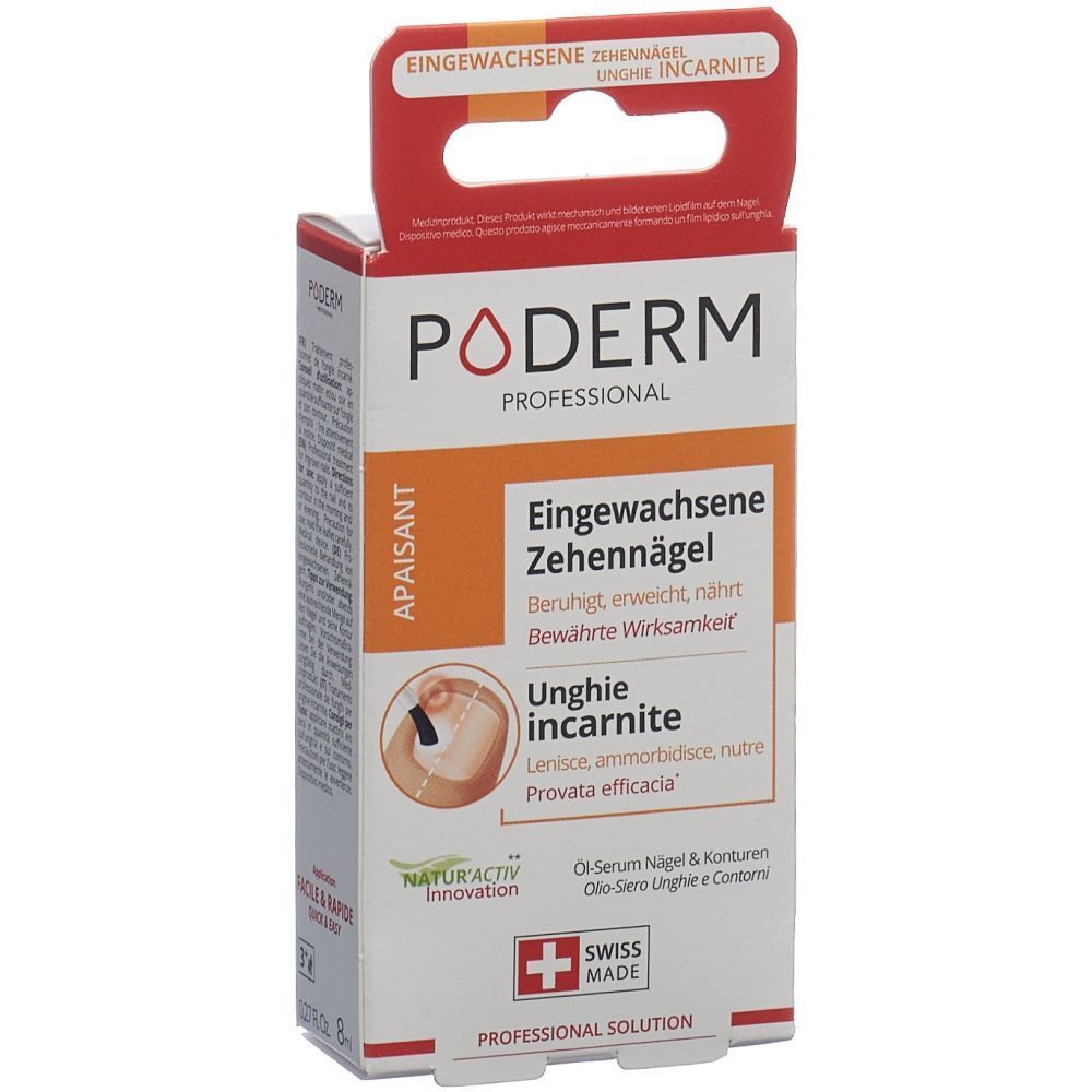 Verpackung mit Produktnamen und Logo. Enthält Informationen zu Inhaltsstoffen und Anwendung. Swiss Made.
