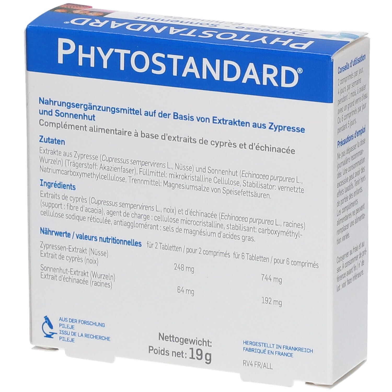 Rückseite der Verpackung mit Inhaltsstoffangaben und Nährwerttabelle.