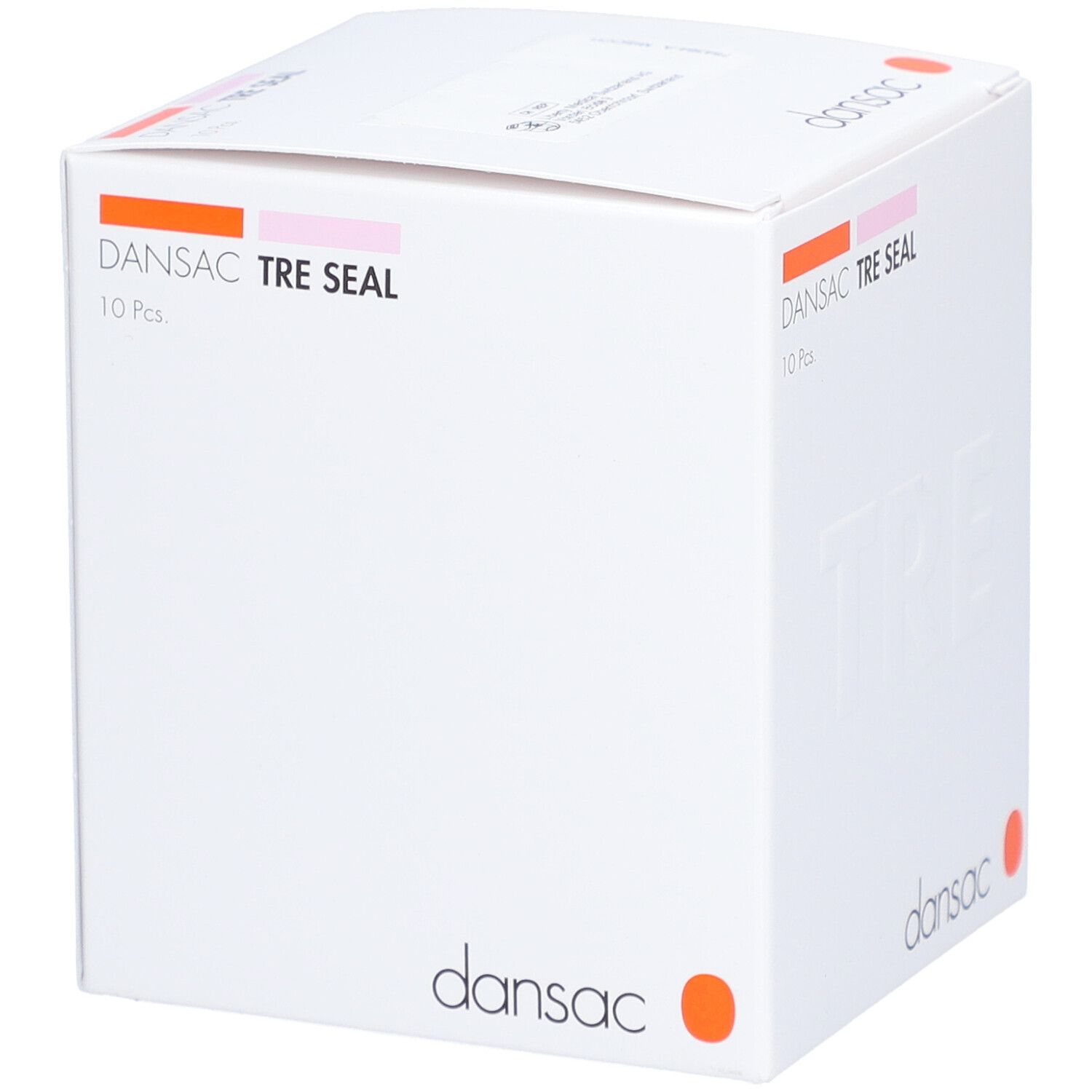 Weiße Verpackung von DANSAC TRE SEAL, 10 Stück. Produktname und Marke sind deutlich erkennbar.