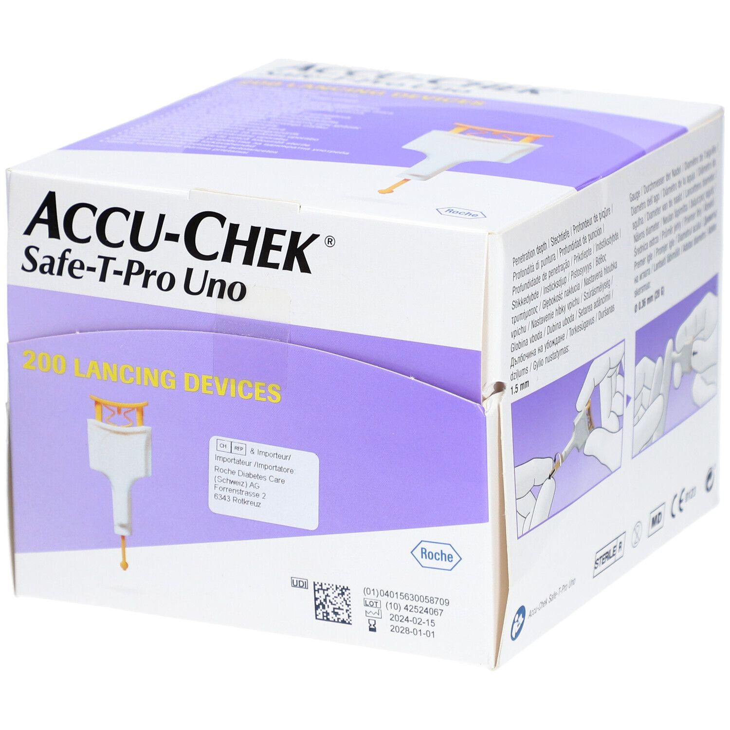 Accu-Chek® Safe T Pro Uno - Autopiqueurs stériles à usage unique