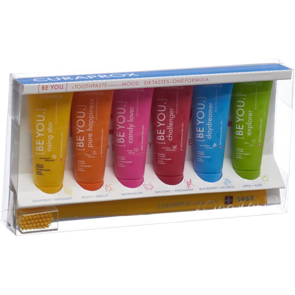 Curaprox Be you Set de 6 dentifrices et une brosse à dents