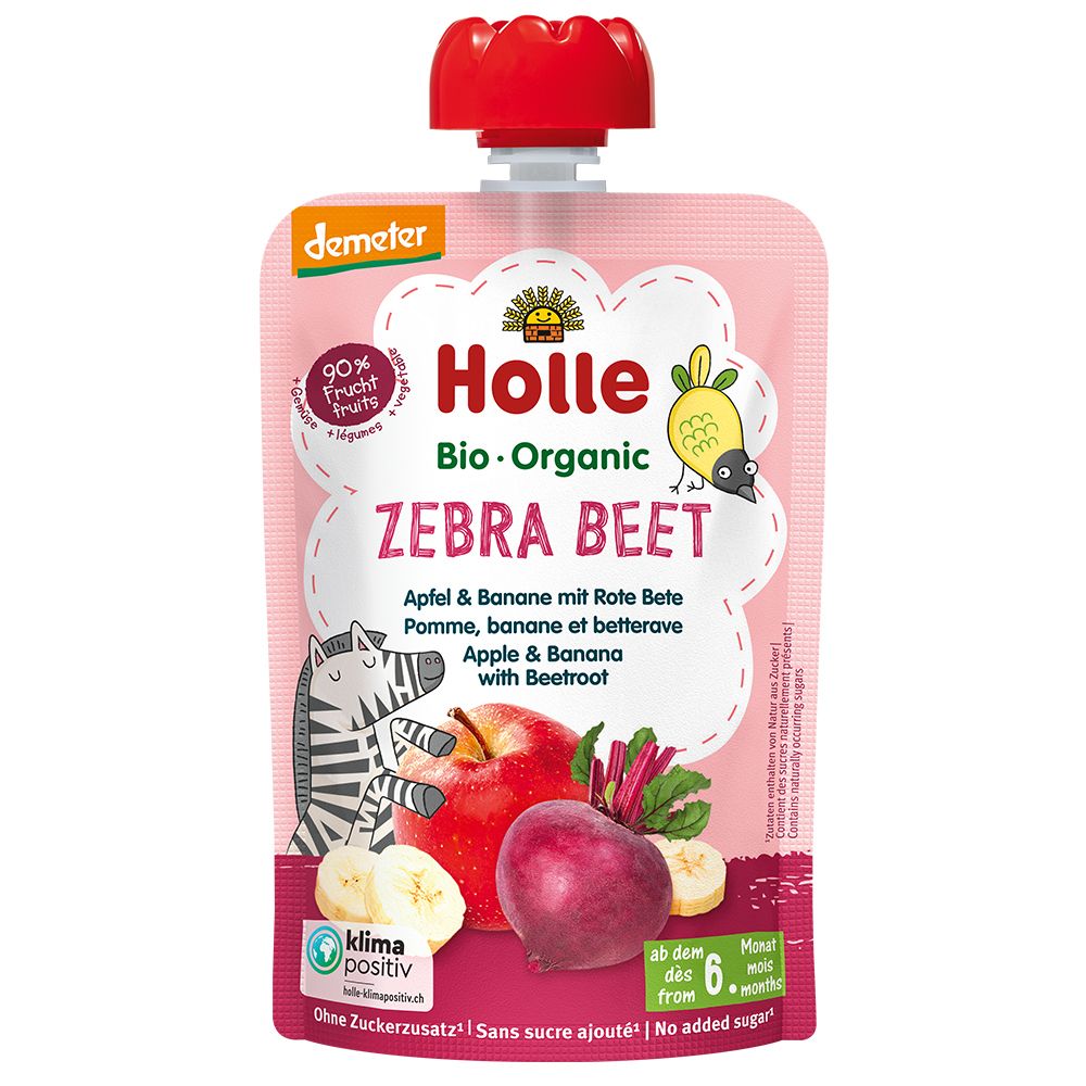 Holle Zebra Beet – Apfel & Banane mit Rote Bete