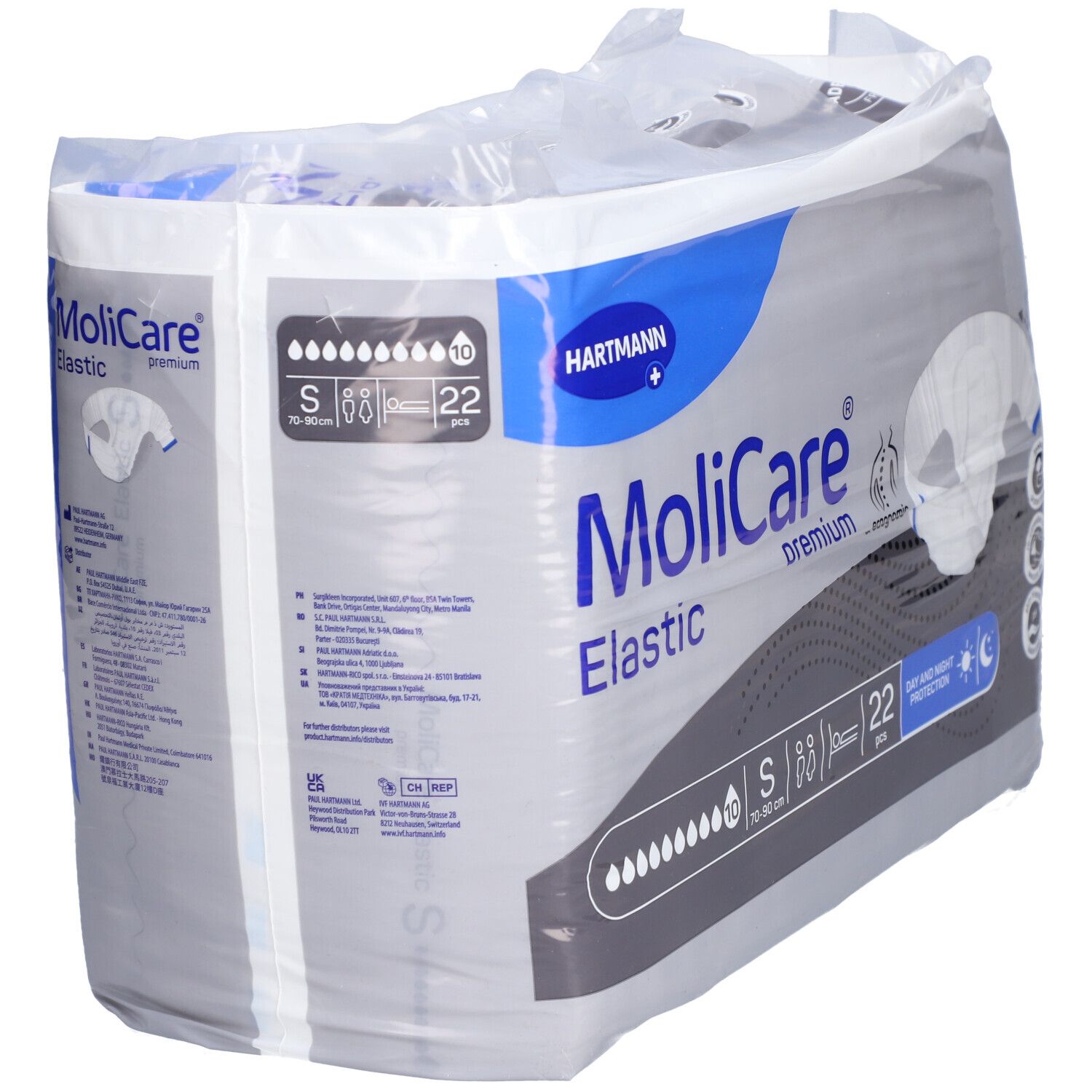Paquet de MoliCare Elastic, taille S, 22 pièces. Protection jour et nuit. Marque Hartmann.