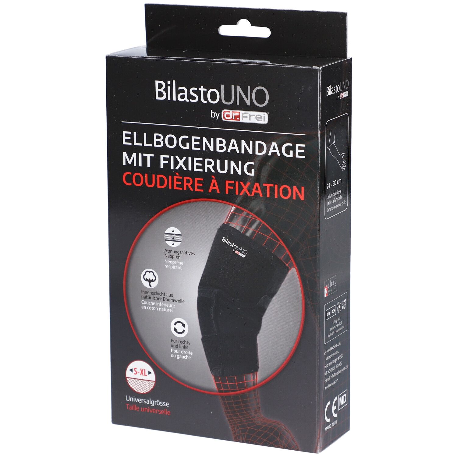 Bilasto Uno Ellbogenbandage S-Xl Fixierung Velcro