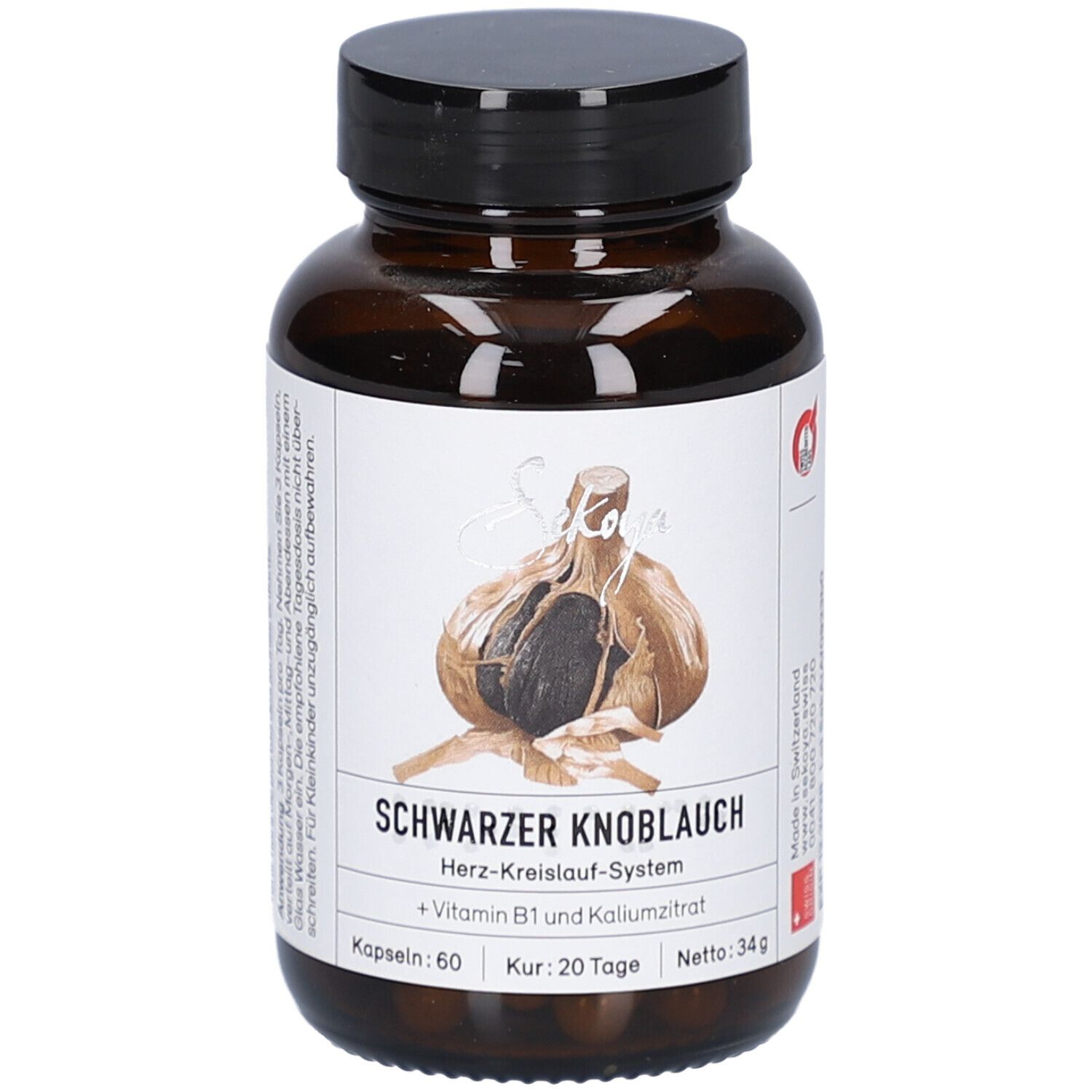 Sekoya Swiss - Schwarzer Knoblauch | Unterstützung bei Bluthochdruck