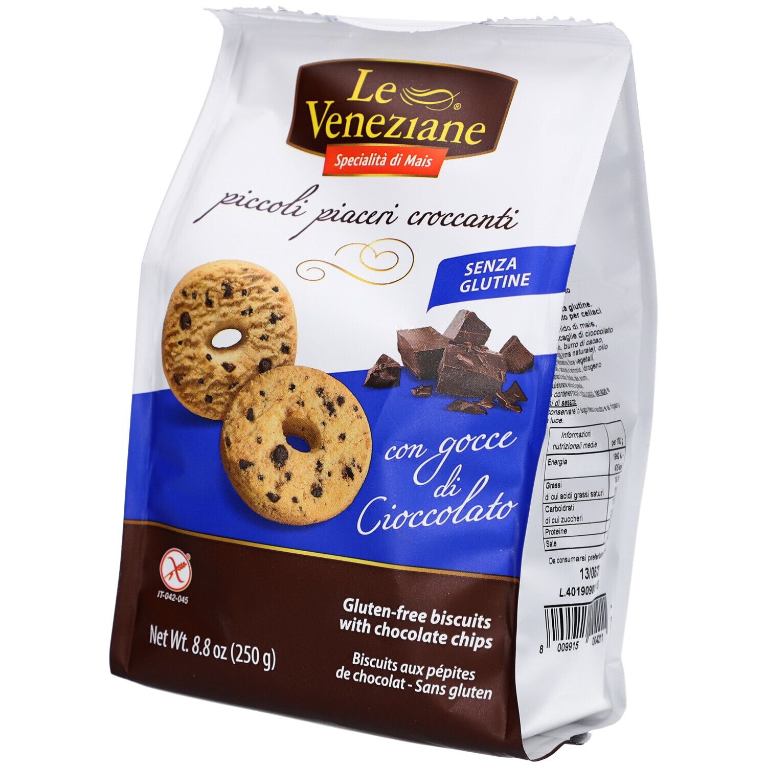 LE Veneziane Cookies Schokostücke glutenfrei 250 g Futter