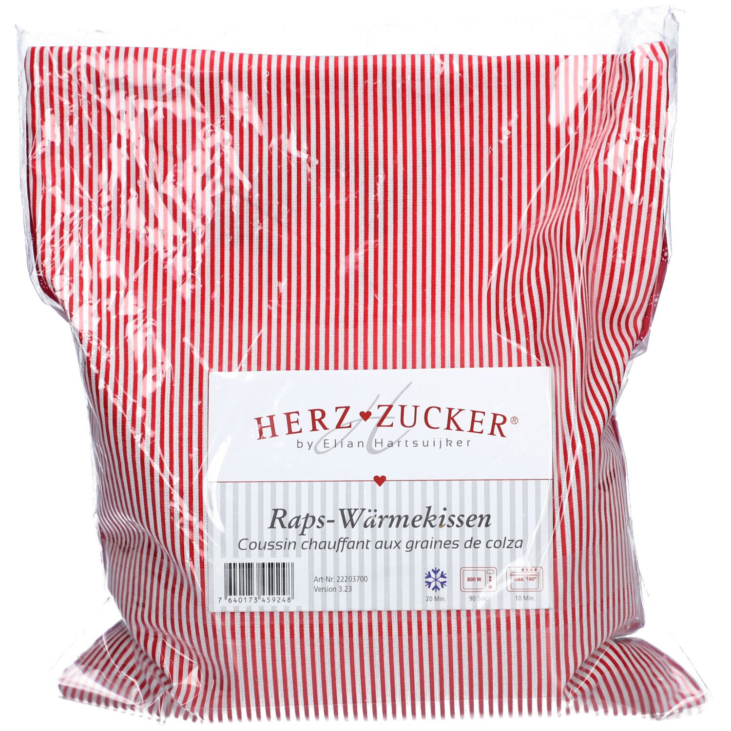 HERZZUCKER® Warmtekussen met koolzaad 26 x 21 cm Rood sterrenmotief 1