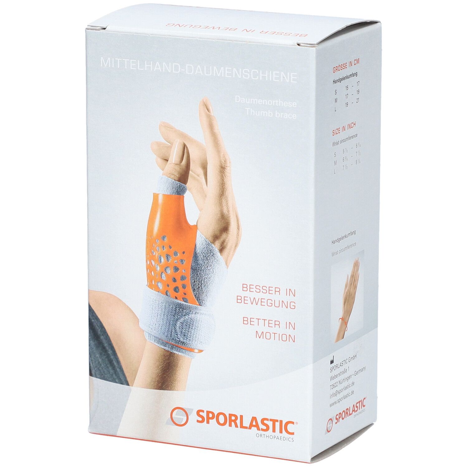 Sporlastic Sporlastic Attelle de pouce métacarpien Taille M (17 - 19 cm) Droite - Chair