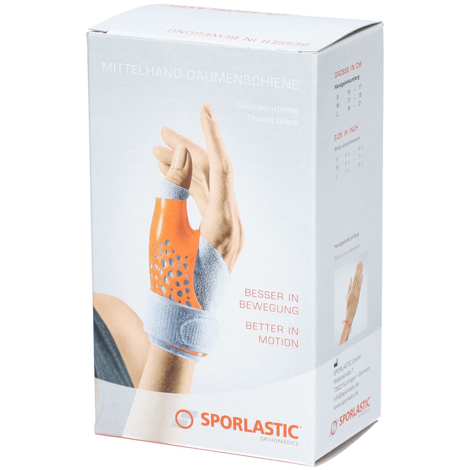 Sporlastic Sporlastic Attelle de pouce métacarpien Taille S (15 - 17 cm) Droite - Chair
