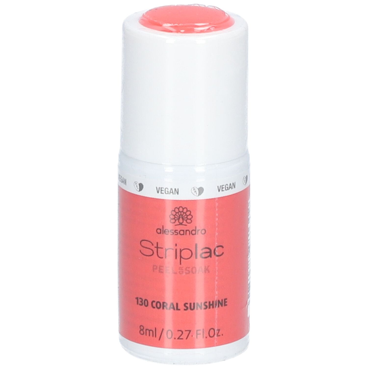 Alessandro International StripLac Peel or Soak 8 ml - 130 coral sunshine