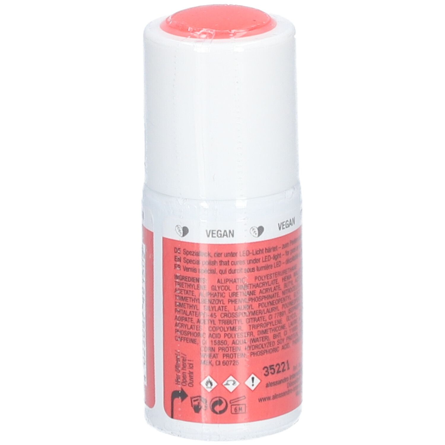 Alessandro International StripLac Peel or Soak 8 ml - 130 coral sunshine