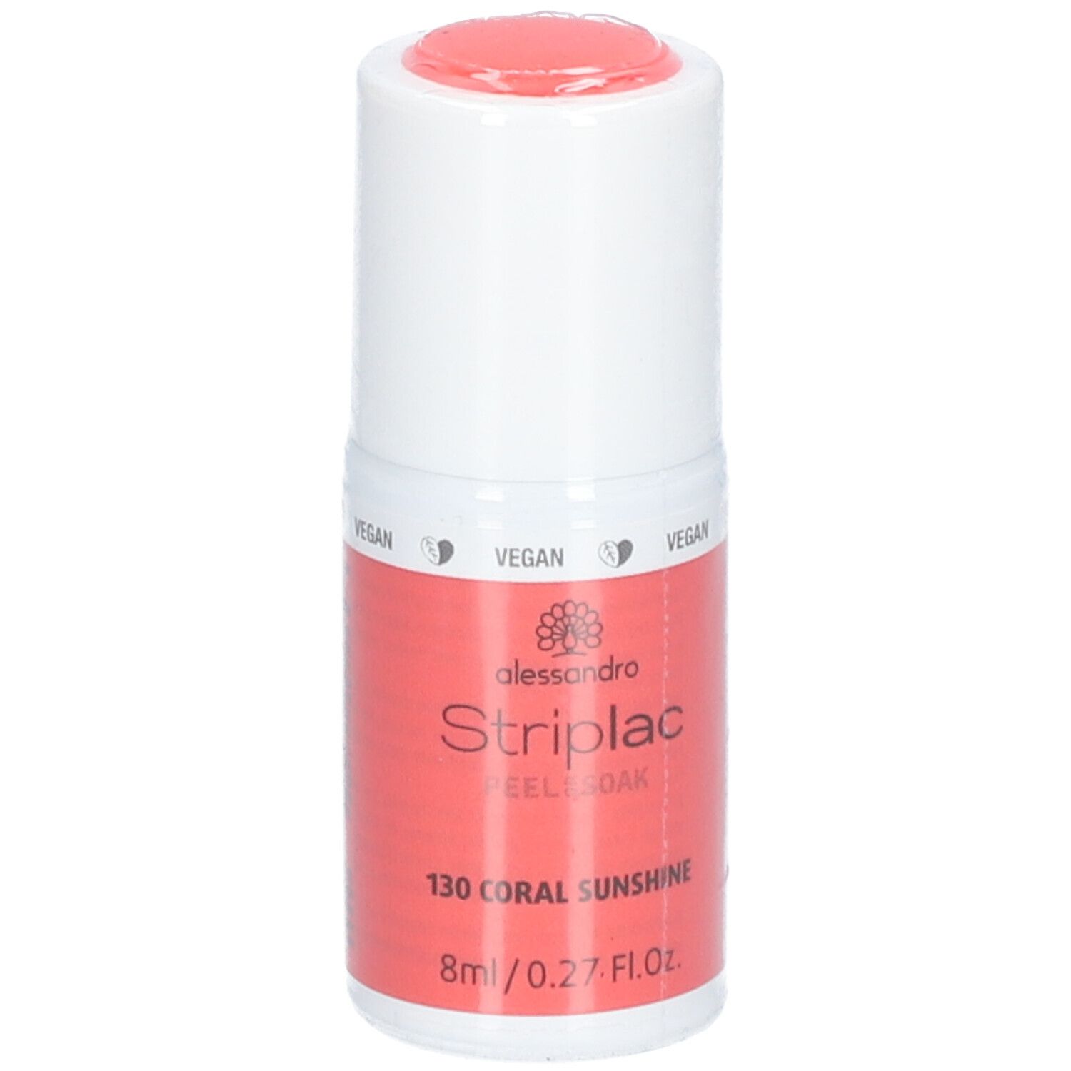 Alessandro International StripLac Peel or Soak 8 ml - 130 coral sunshine